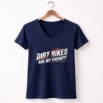 Dirt Bikes Are My Therapy 2 Womens V Neck.jpg