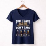 Dirt Track Hair Dont Care 2 Womens V Neck.jpg
