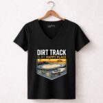 Dirt Track Is My Happy Place 4 Womens V Neck.jpg