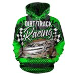 Dirt Track Racing All Over Print Hoodie Green 2.jpg