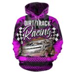 Dirt Track Racing All Over Print Hoodie Pink 2.jpg