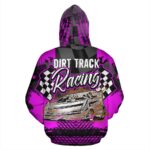 Dirt Track Racing All Over Print Hoodie Pink 3.jpg