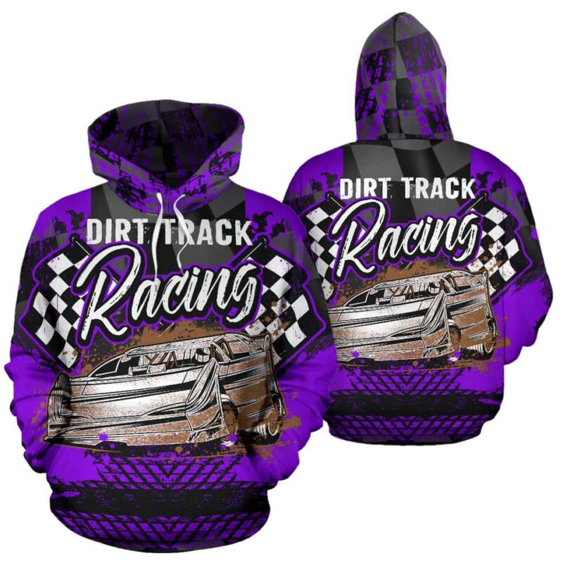 Dirt Track Racing All Over Print Hoodie Purpule 1.jpg