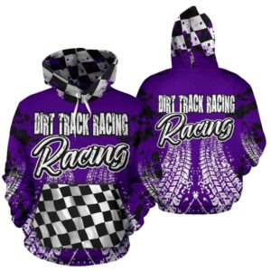 Dirt Track Racing Checkered Flag All Over Print Hoodie 1 1.jpg