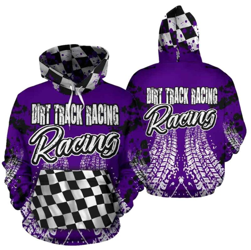 Dirt Track Racing Checkered Flag All Over Print Hoodie 1 1.jpg