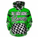 Dirt Track Racing Checkered Flag Distressed All Over Print Hoodie 2.jpg