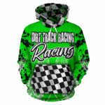 Dirt Track Racing Checkered Flag Distressed All Over Print Hoodie 2.png