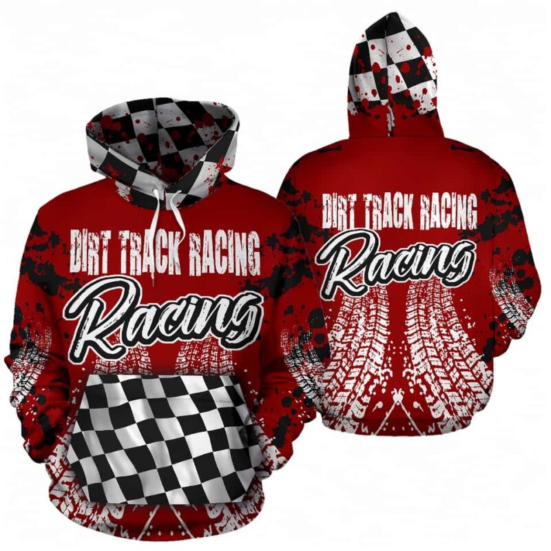 Dirt Track Racing Distressed All Over Print Hoodie 1.jpg