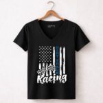 Dirt Track Racing Flag American 4 Womens V Neck.jpg