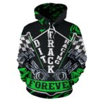 Dirt Track racing Hoodie Green 2.jpg