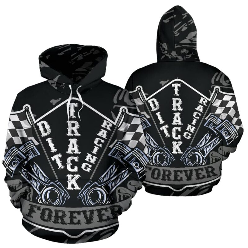 Dirt Track racing Hoodie Grey 1.jpg