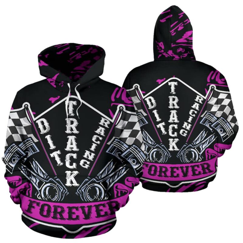Dirt Track racing Hoodie Pink 1.jpg