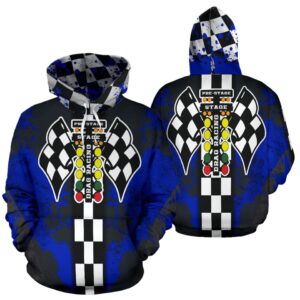 Drag Racing All Over Print Hoodie Blue 1.jpg