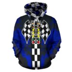 Drag Racing All Over Print Hoodie Blue 2.jpg