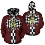 Drag Racing All Over Print Hoodie Maroon 1.jpg