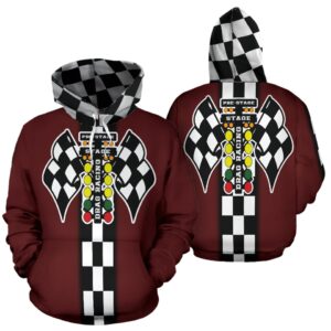 Drag Racing All Over Print Hoodie Maroon 1.jpg