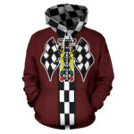 Drag Racing All Over Print Hoodie Maroon 2.jpg