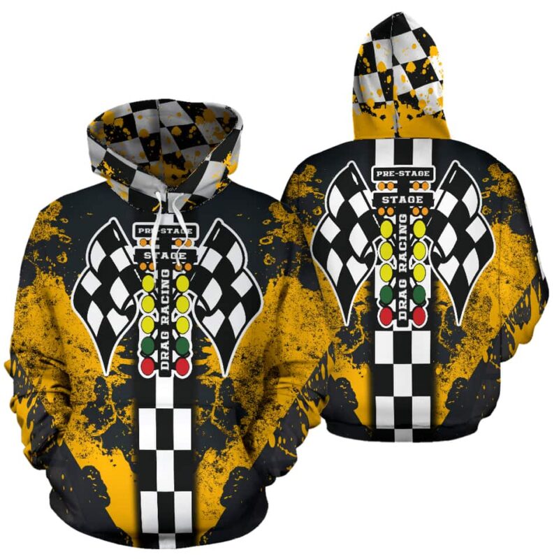 Drag Racing All Over Print Hoodie Orange 1.jpg
