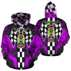 Drag Racing All Over Print Hoodie Pink 1.jpg