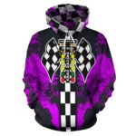 Drag Racing All Over Print Hoodie Pink 2.jpg