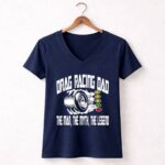 Drag Racing Dad The Man The Myth The Legend 2 Womens V Neck.jpg