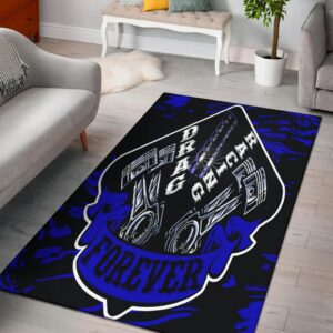 Drag Racing Forever Rectangle Rug Blue 1.jpg