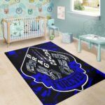 Drag Racing Forever Rectangle Rug Blue 2.jpg