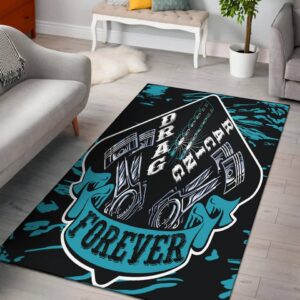 Drag Racing Forever Rectangle Rug Carolina Blue 1.jpg