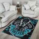 Drag Racing Forever Rectangle Rug Carolina Blue 3.jpg