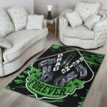 Drag Racing Forever Rectangle Rug Green 3.jpg