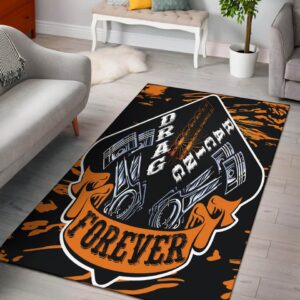 Drag Racing Forever Rectangle Rug Orange 1.jpg