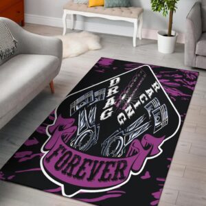 Drag Racing Forever Rectangle Rug Pink 1.jpg