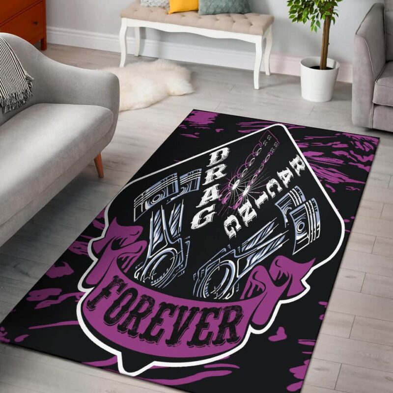 Drag Racing Forever Rectangle Rug Pink 1.jpg