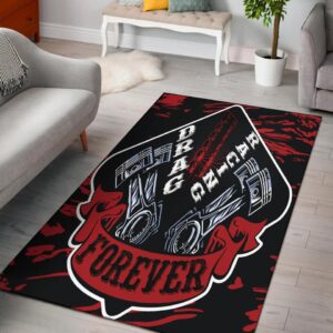 Drag Racing Forever Rectangle Rug Red 1.jpg