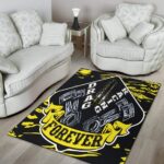 Drag Racing Forever Rectangle Rug Yellow 3.jpg