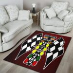 Drag Racing Maroon Flag Rectangle Rug 2.jpg