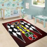 Drag Racing Maroon Flag Rectangle Rug 3.jpg