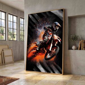 Dynamic Motocross Rider Vibrant Dirt Bike Action Wall Art 1.jpg