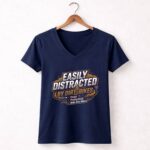 Easily Distracted By Dirt Bikes 2 Womens V Neck.jpg