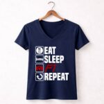 Eat Sleep F1 Repeat Gift Fathes Day 2 Womens V Neck 1.jpg