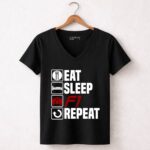 Eat Sleep F1 Repeat Gift Fathes Day 4 Womens V Neck 1.jpg