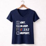 Eat Sleep Nascar Dad Repeat 2 Womens V Neck.jpg
