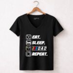 Eat Sleep Nascar Dad Repeat 4 Womens V Neck.jpg