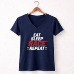 Eat Sleep Race Repeat Funny Racing 2 Womens V Neck.jpg