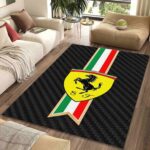 Ferrari Carbon Fiber Italian Flag Rectangle Rug 1.jpg
