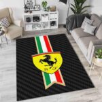 Ferrari Carbon Fiber Italian Flag Rectangle Rug 2.jpg