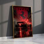 Ferrari Racing Car Night Scene Wall Art 1.jpg