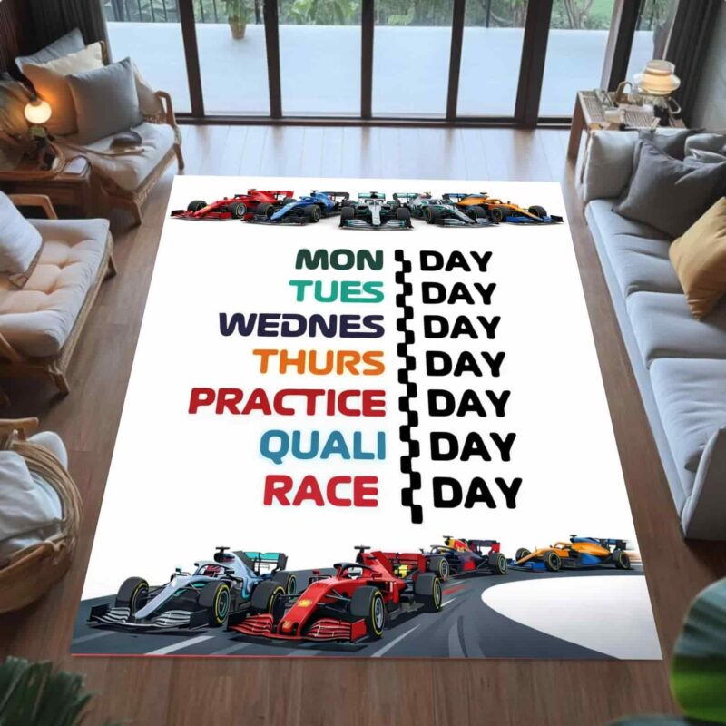 Formula One Racing Weekly Schedule Rectangle Rug 1.jpg