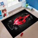 Formula One Red Car Rectangle Rug 3.jpg