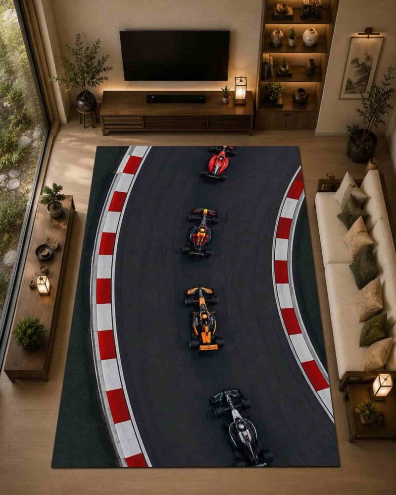 Formula One Track Racing Rectangle Rug 1.jpg